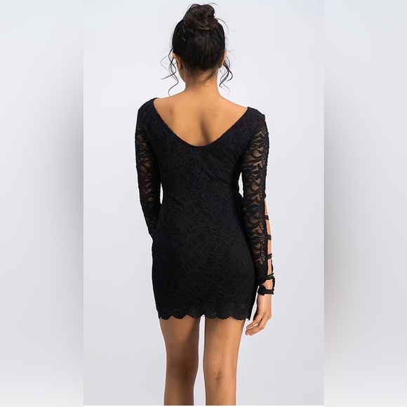 Jump Apparel black lace Pearl sleeve dress - Picture 8 of 8